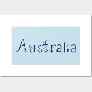 Australia word Posters and Art